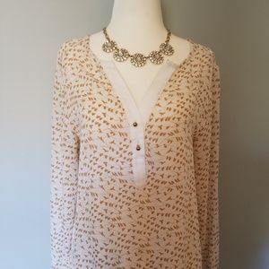 Gold bird high low blouse